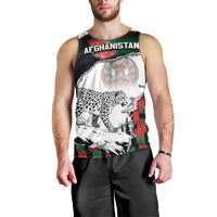 Personalized Afghanistan Men Tank Top Snow Leopard With Flag Ripped Style