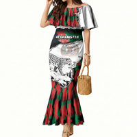 Personalized Afghanistan Mermaid Dress Snow Leopard With Flag Ripped Style