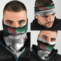 Afghanistan Neck Gaiter Snow Leopard With Flag Ripped Style