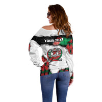 Personalized Afghanistan Off Shoulder Sweater Snow Leopard With Flag Ripped Style