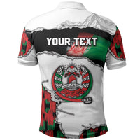 Personalized Afghanistan Polo Shirt Snow Leopard With Flag Ripped Style
