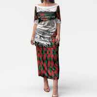 Personalized Afghanistan Puletasi Snow Leopard With Flag Ripped Style