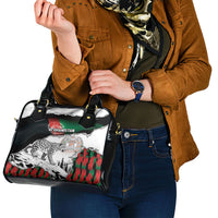 Afghanistan Shoulder Handbag Snow Leopard With Flag Ripped Style