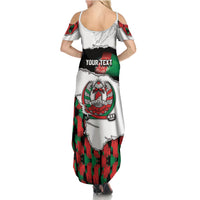 Personalized Afghanistan Summer Maxi Dress Snow Leopard With Flag Ripped Style