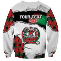 Personalized Afghanistan Sweatshirt Snow Leopard With Flag Ripped Style