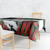 Afghanistan Tablecloth Snow Leopard With Flag Ripped Style