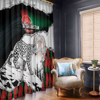 Afghanistan Window Curtain Snow Leopard With Flag Ripped Style