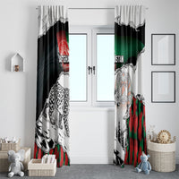 Afghanistan Window Curtain Snow Leopard With Flag Ripped Style