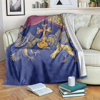 Armenia Blanket Golden Eagle And Lion Khachkar