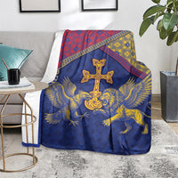 Armenia Blanket Golden Eagle And Lion Khachkar