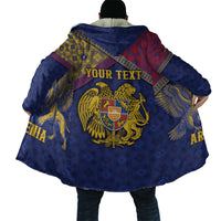 Personalized Armenia Cloak Golden Eagle And Lion Khachkar