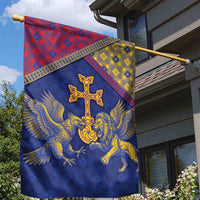 Armenia Garden Flag Golden Eagle And Lion Khachkar