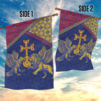 Armenia Garden Flag Golden Eagle And Lion Khachkar
