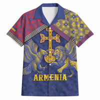 Personalized Armenia Hawaiian Shirt Golden Eagle And Lion Khachkar