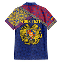Personalized Armenia Hawaiian Shirt Golden Eagle And Lion Khachkar