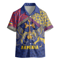 Personalized Armenia Kid Hawaiian Shirt Golden Eagle And Lion Khachkar