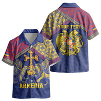Personalized Armenia Kid Hawaiian Shirt Golden Eagle And Lion Khachkar DT05