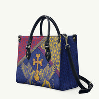 Armenia Leather Bag Golden Eagle And Lion Khachkar