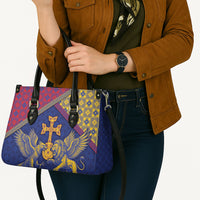 Armenia Leather Bag Golden Eagle And Lion Khachkar