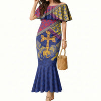 Armenia Mermaid Dress Golden Eagle And Lion Khachkar