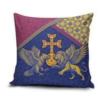 Armenia Pillow Cover Golden Eagle And Lion Khachkar