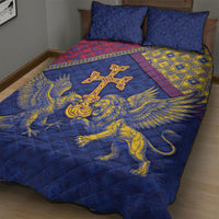 Armenia Quilt Bed Set Golden Eagle And Lion Khachkar