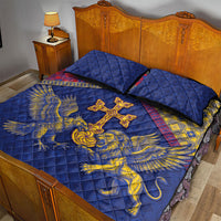 Armenia Quilt Bed Set Golden Eagle And Lion Khachkar