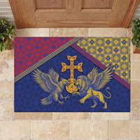Armenia Rubber Doormat Golden Eagle And Lion Khachkar