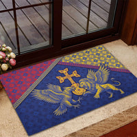 Armenia Rubber Doormat Golden Eagle And Lion Khachkar