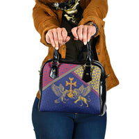 Armenia Shoulder Handbag Golden Eagle And Lion Khachkar
