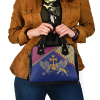 Armenia Shoulder Handbag Golden Eagle And Lion Khachkar