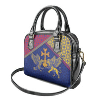 Armenia Shoulder Handbag Golden Eagle And Lion Khachkar