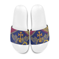 Armenia Slide Sandals Golden Eagle And Lion Khachkar