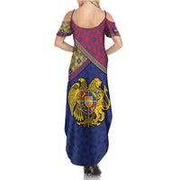 Armenia Summer Maxi Dress Golden Eagle And Lion Khachkar