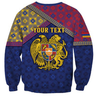 Personalized Armenia Sweatshirt Golden Eagle And Lion Khachkar