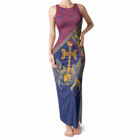 Armenia Tank Maxi Dress Golden Eagle And Lion Khachkar