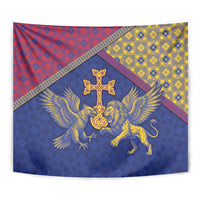 Armenia Tapestry Golden Eagle And Lion Khachkar