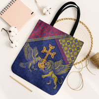 Armenia Tote Bag Golden Eagle And Lion Khachkar