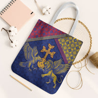 Armenia Tote Bag Golden Eagle And Lion Khachkar
