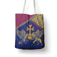 Armenia Tote Bag Golden Eagle And Lion Khachkar