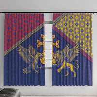 Armenia Window Curtain Golden Eagle And Lion Khachkar