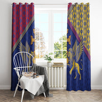 Armenia Window Curtain Golden Eagle And Lion Khachkar