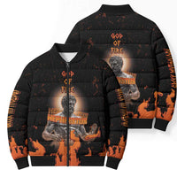 Ancient Greek Hephaestus Bomber Puffer Jacket God Of Fire - Wonder Print Shop