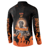 Ancient Greek Hephaestus Button Sweatshirt God Of Fire - Wonder Print Shop