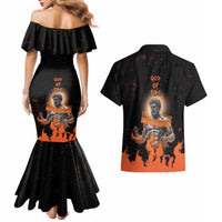 Ancient Greek Hephaestus Couples Matching Mermaid Dress and Hawaiian Shirt God Of Fire - Wonder Print Shop