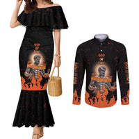 Ancient Greek Hephaestus Couples Matching Mermaid Dress and Long Sleeve Button Shirt God Of Fire - Wonder Print Shop