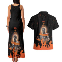 Ancient Greek Hephaestus Couples Matching Tank Maxi Dress and Hawaiian Shirt God Of Fire - Wonder Print Shop