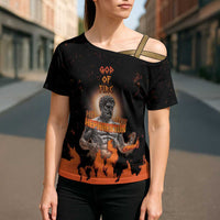Ancient Greek Hephaestus Cross Shoulder Shirt God Of Fire - Wonder Print Shop