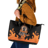 Ancient Greek Hephaestus Leather Tote Bag God Of Fire - Wonder Print Shop