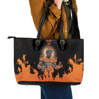 Ancient Greek Hephaestus Leather Tote Bag God Of Fire - Wonder Print Shop